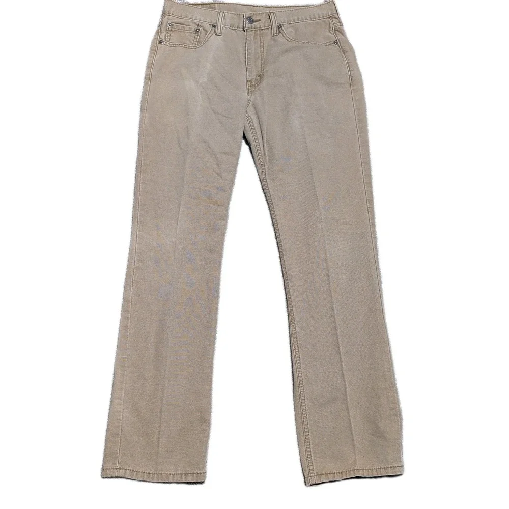 Levis 514 Jeans Mens 30x30 Khaki‎ Beige Straight Fit